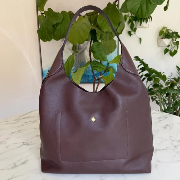 Coach Brooklyn Shoulder Bag 39 Maple Brown Brass XL Leather Shoulder Bag CU044 - Picture 2 of 16